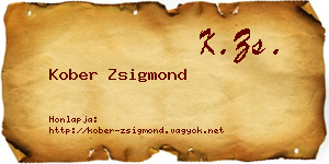 Kober Zsigmond névjegykártya